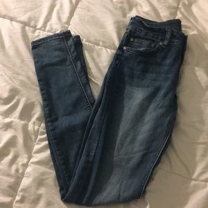 Medium washed skinny jeans w/ no rips